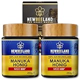 NEWBEELAND Manuka Honig MGO 800+ & 400+ – 2X250g (500g) – lichtgeschütztes Glas, 100% purer...