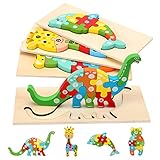 Holzpuzzle für Kleinkinder von 1-3 Jahren, Montessori-Spielzeug für Kinder ab 2 Jahren, lernendes...