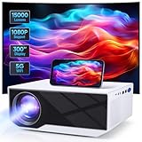 Wielio Beamer Full HD 1080P, WiFi&Bluetooth Tragbarer 15000 Lumens Mini Beamer Heimkino Projektor,...