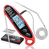 Babacom Fleischthermometer Sofortanzeige mit zwei Sonden & großem Bildschirm, Bratenthermometer mit...