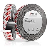 GAUDER Magnetband stark selbstklebend mit 3M Kleber (30 mm x 6 m) | Magnetstreifen selbstklebend |...