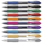 Pilot G2 Druck-Gelschreiber 10er-Set schwarz, blau, rot, grün, orange, pink, dunkelrot, hellblau,...