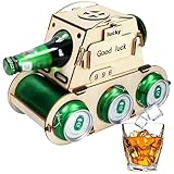 Lustiger Bierträger Holz, Personalisierter Bierhalter Flaschenträger im Tank-Design aus Holz, Tank...