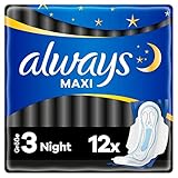 Always Maxi Binden Damen Gr. 3, Night (12 Damenbinden mit Flügeln) weich und super saugfähig,...