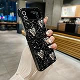 Diamant Glitzer Bling Shockproof Silikon TPU Hülle Kompatibel mit Samsung Galaxy Z Flip 5 5G 2023