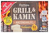 Gut & Günstig Premium Grill & Kamin Anzündhilfe, 12er Pack (12 x 64 Stück)