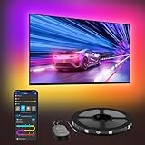 Govee LED TV Hintergrundbeleuchtung 2,4 M, RGBIC LED Strip für 40-50 Zoll Fernseher, Intelligente...