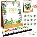 DIY Zahlen-Malerei Kalender 2026 - Malen nach Zahlen Set für Erwachsene mit 12 Motiven inkl....