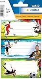 HERMA 5588 Buchetiketten zum Beschriften Fußball, 6 Stück, 76 x 35 mm, selbstklebend, liniert,...