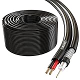 Lumonic RG59 RG59 Koaxialkabel + Stromleitung 200m | CCTV Überwachungskabel mit Power | 75 Ohm...