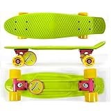 MAXOfit Mini Skateboard Retro Cruiser 55 cm (22 Zoll) in tollen Farben für Anfänger und...