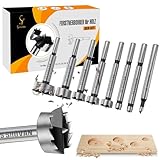 8TLG Forstnerbohrer Set, Professional Holzbohrer Set 6-35mm, Forstner Bohrer Holz Set mit Rundschaft...