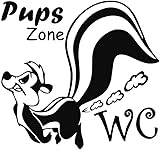 Enyolidimk Schwarz Wandtattoo 22,5 x 23,5 cm Pups Zone WC Wandaufkleber Wanddeko Praktisch und...