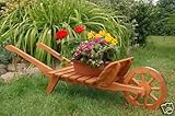 Massive Premium Schubkarre XXL, behandelt aus Holz, Gartendeko, Pflanzkorb, Blumentopf, Blumentopf,...