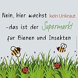Gartenschild Supermarkt für Bienen und Insekten, Blumenwiese, 30 x 30 cm, Kunststoff