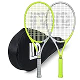 LUNNADE 27 Zoll Tennisschläger für Erwachsene, 2 Tennisschläger mit Hülle,Geeignet für Damen...
