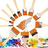 LUKIUP® Pinsel Set für Farbe,12 Stück Aquarell Acryl Flachpinsel-Set,Breit Flachpinsel...