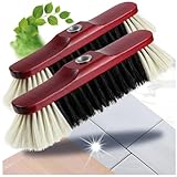 com-four® 2X Zimmerbesen ohne Stiel mit Schraubgewinde - Stubenbesen mit Rosshaarmischung -...