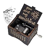 Hölzerne Spieluhr You Are My Sunshine Handkurbel Spieluhren Antike Geschnitzte Musik Box Holz für...