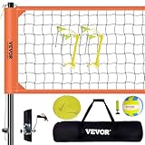 VEVOR Volleyballnetz Höhenverstellbares Volleyballnetz Set, 9,7 x 2,4 m Tragbarer...