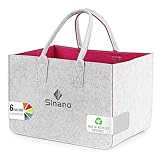 Sinand 30L Einkaufskorb, Einkaufstasche mit Henkel, Robust/Gut Verarbeitet/Faltbar Die Filztasche...