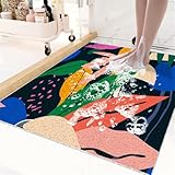 Surwin Duschmatte rutschfest, Minimalistischer Stil Weich Komfort Duschmatten, Waschbar PVC-Luffa...