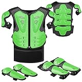 JUSTDOLIFE Stück Motorrad Schutz Jacke,Kinder Motorrad rüstung mit Knieschoner Ellbogenschoner...