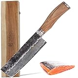 Wakoli Olive HS Damastmesser Nakiri Messer 17 cm Klinge gefertigt aus 67 Lagen echtem Damaststahl...