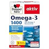 Doppelherz Omega-3 1400 mg - Hochdosiertes Omega-3-Konzentrat plus Vitamin E - Hoher Gehalt an...