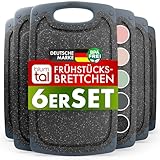 Blumtal Frühstücksbrettchen Kunststoff 25x15 cm im 6er Set - Brettchen spülmaschinenfest -...