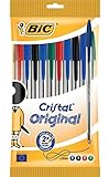BIC Kugelschreiber Cristal Original, in Schwarz, Strichstärke 1,0 mm, 10er Pack, Ideal für das...