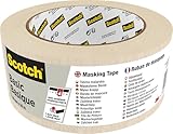 Scotch Abdeckband Basic, 48 mm x 50 m, Beige – Universal-Malerkrepp für Abklebearbeiten,...