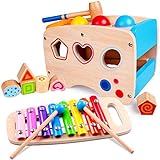 Lamlingo Hämmern Spiel,Xylophon-Musikspielzeug für Kleinkinder,Hölzerne Farb-und...