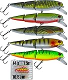 Paradox Fishing Wobbler Set I 5 Stück 14g 10,5cm mit Box I Hecht Köder Zander Köder Barsch Köder