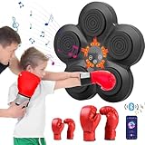 Music Boxing Machine, Musik Boxmaschine Bluetooth mit 2 Sätzen Boxhandschuhen für Erwachsene und...