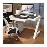 Büro-Schreibtisch aus gehärtetem Glas, modern und einfach, Büro-Schreibtisch für Zuhause,...