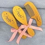 Maßgefertigte Baby-Haarbürste Und Kamm Aus Holz, Personalisierte Baby-Haarbürste Mit...