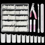 Nageltips für Gelnägel, Venares 500 Stücke Acryl Künstliche Nägel 10 Größen Nageltips mit...