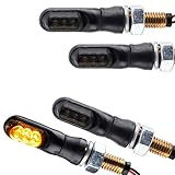 Germany Motorsports Motorrad LED Mini Blinker Spark schwarz smoke getönt Miniblinker e-geprüft...