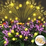 Solarlampen für Außen Garten, 2 Stück 8LED Glühwürmchen Swaying Solarleuchten Außen Neu...