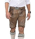 Lederhose Herren kurz - Original Wildbockleder Trachtenlederhose inkl. Trachtengürtel - Vintage...