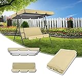 Wasserdichtes Vordach für Veranda-Schaukel, Ersatzabdeckung, für Gartenmöbel, Beige, 142 x 120 x...