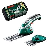 Bosch Home and Garden Akku Grasschere Set Isio (3,6 Volt, Messerlänge 12cm, Messerabstand 80 mm, im...