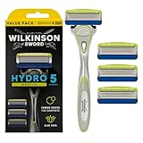 WILKINSON SWORD - Hydro 5 Rasierer für Männer | Feuchtigkeitsspendendes Gel und umklappbarer...