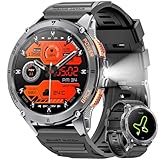 GPS Smartwatch Herren, 1,43' AMOLED Smart Watch mit Bluetooth Anrufen, LED Taschenlampe, 530mAh...
