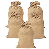 XINGGANG Jutesäcke 105 x 60 cm - 5er Set, Jutesack Universal, 50 kg Traglast - Ökologische...