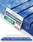 AM Qualitätsmatratzen 7 Zonen Deluxe Gel Topper 160x200cm RG50 - Made in Germany - Atmungsaktiver...