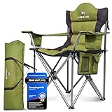 ADELKAMP Campingstuhl Faltbar [Dick gepolstert] Ultragroß | Hoher Komfort | 150kg Belastbar | Mit...