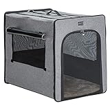 Petsfit faltbar Hundebox Transportbox für Auto & Zuhause Hundetransportbox Katzenbox mit Fleece...
