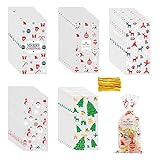 Azexcy Weihnachtsplätzchentüten, 50 Stück, Geschenktüten für Weihnachten, transparent,...